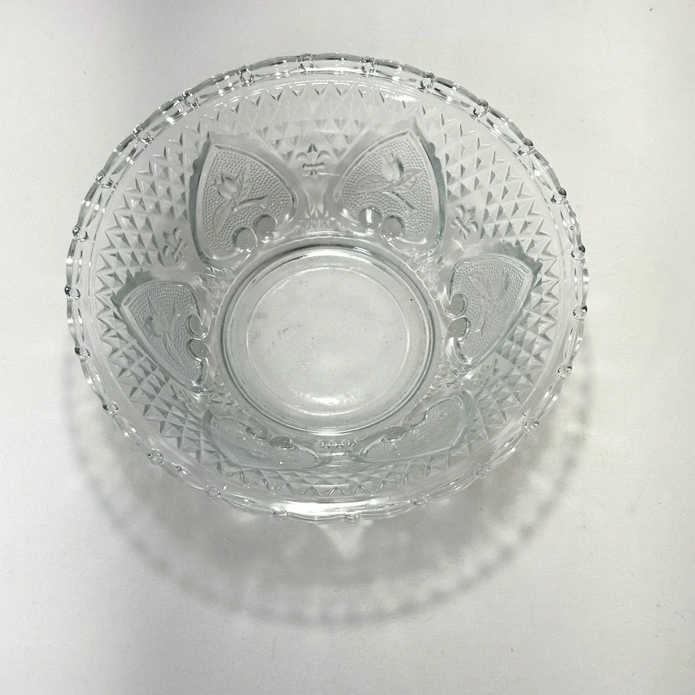 VTG KIM Indonesia Clear Pressed Glass Bowl 7